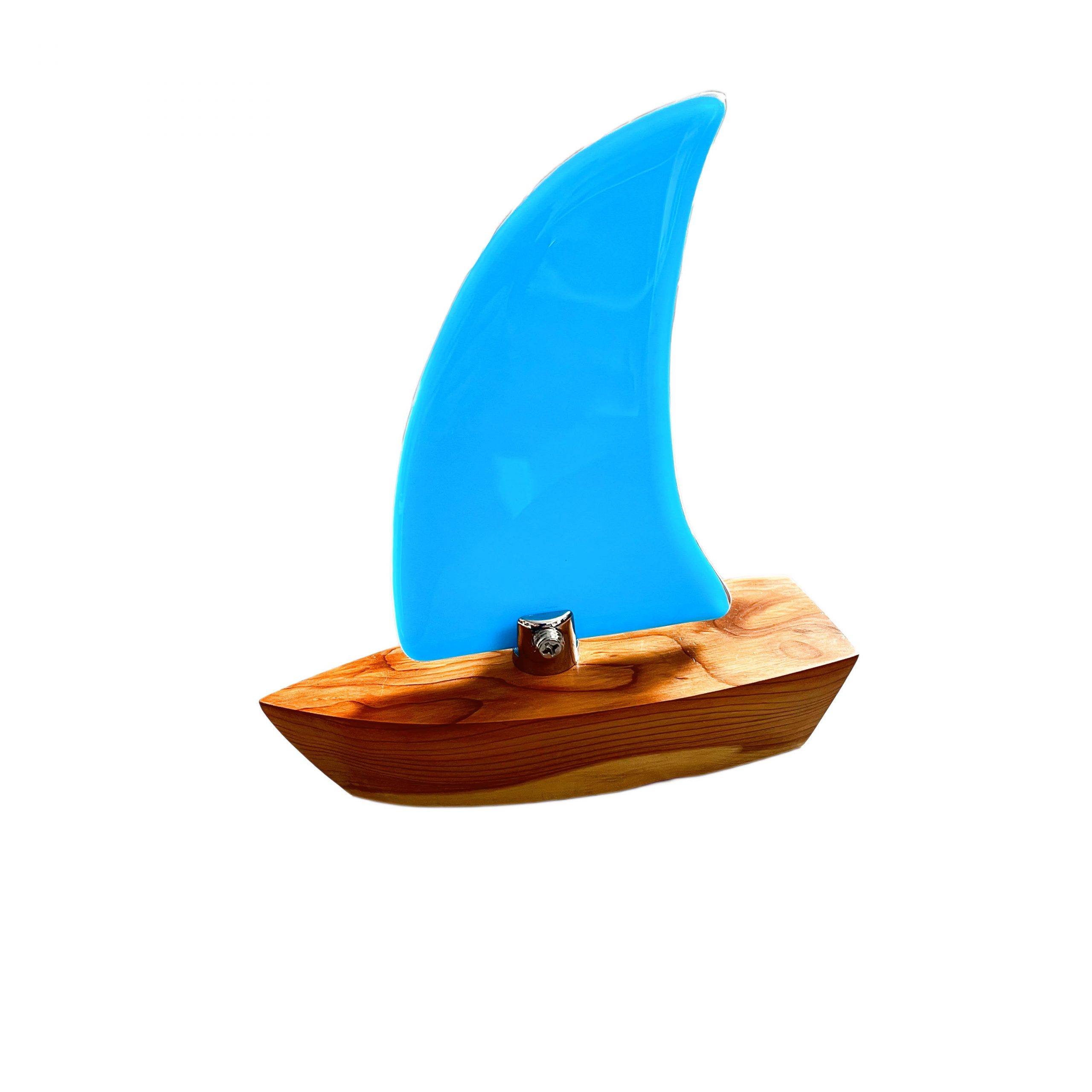 Sailing Boat with Blue Resin Sail
