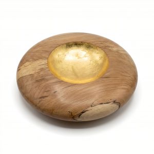 Gilded Spalted Sycamore Bowl