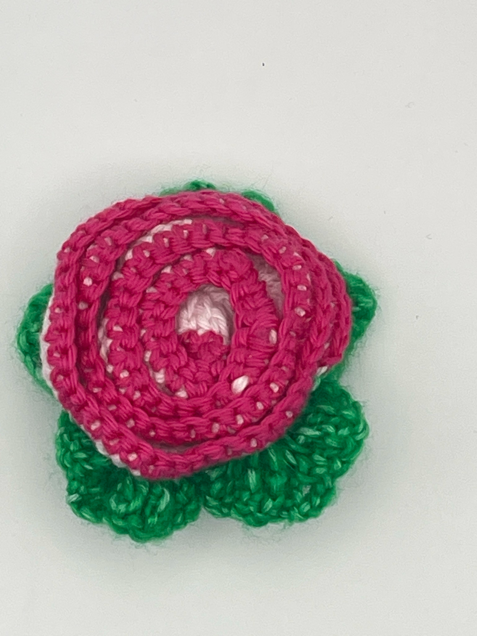 Crochet Flower Rose Brooch
