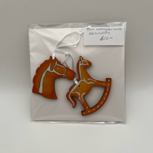 Two Uffington horse decorations